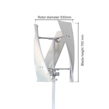 Wind Turbine Generator Kit, 600W 12V/24V 3 Blade Portable Vertical Helix Wind Power Turbine Generator Kit with Controller, Nature Power Equipment for Marine RV Home Industrial Energy,12V