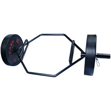 Napfox Olympic Hex Bar Trap Bar Deadlift Bar with 55LB Bumper Plates Black