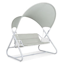 Diz Outdoor Hanging Double Swing Sofa Chair-White Powder Coated Steel