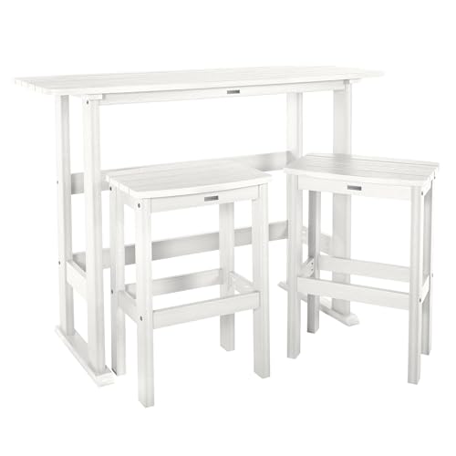 highwood AD-KITBALC2-WHE Lehigh 3pc Bar Height Balcony Set, White