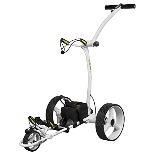 BAT-CADDY ELECTRIC GOLF CADDY X4R Sealed Lead 18-Hole Battery Powered Golf Push Cart with Remote, Dual Motor, 9-Speeds and Reverse, Cruise Control, Anti-Tip Wheel, Downhill Control Arctic White