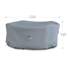 Covers & all Round Dining Table Set Cover, Made of 18 Oz Waterproof & UV-Resistant Cover Tuff Fabric, Suitable for Indoors/Outdoors (95”, Gray)
