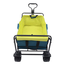 Collapsible Outdoor Festival Wagon,Folding Wagon Garden Cart,Utility Wagon, Beach Wagon with 7" Rubber Wheels,Pull Along Trolley with Adjustable Handle and 2 Cup Holders