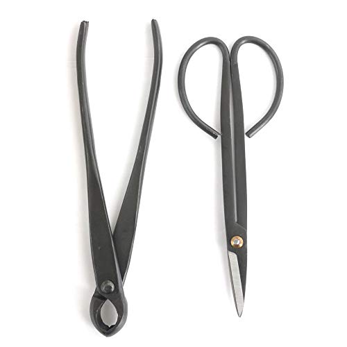 BambooMN Bonsai Basics Set - 8" Knob Cutter and 7.2" Trimming Shear - 30 Sets