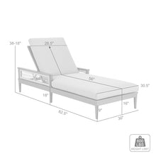 Armen Living Zella Modern Outdoor Patio Chaise Lounge Chair Light Gray