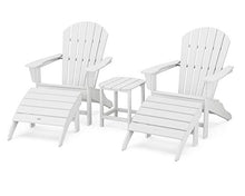 POLYWOOD South Beach 5-Piece Adirondack Chair Set with Side Table & Ottomans