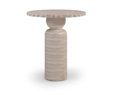 Meridian Furniture 77035Travertine-T Petalia Collection Art Deco Indoor/Outdoor Concrete Bar Table with Water-Transfer Finish, 36" W x 36" D x 42" H, Travertine