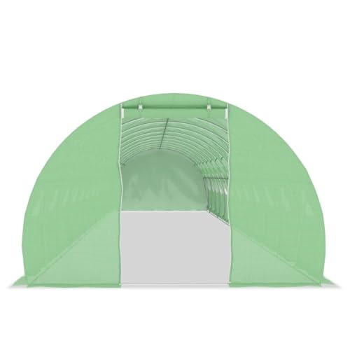 472.4"x118.1"x 78.7",Large Walk-in Outdoor Greenhouse,PE mesh Cloth,Galvanized Steel Frame,Window,Door,Green ( Color : Green , Size : 59.1' x 9.8' x 6.6' (W x D x H) )