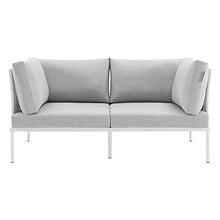 Modway Harmony Outdoor Patio Aluminum Loveseat White Gray