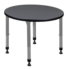 Romig Kee 30" Round Height Adjustable Classroom Activity Table Grey