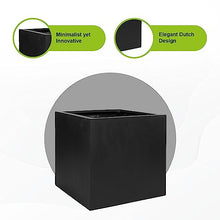 Pottery Pots Block XL Fiberstone Planter Extra Large 24 Inch Tall Black