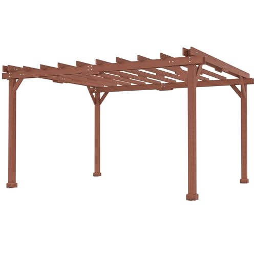 Wooden Pergola with Grape Trellis for Patio Shade