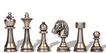 The Chess Store Classic Persian Staunton Solid Brass Chess Set with Elm Burl Board