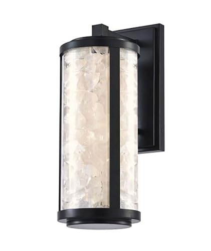 Minka Lavery 8182-66A-L Salt Creek Unique Acrylic Rectangular Outdoor LED Wall Lantern, 1-Light 19.8 Watt, 20" H x 4" W, Coal Black
