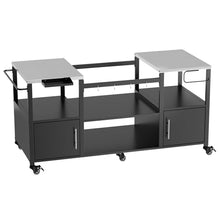 Outdoor Grill Table for Big Green Egg, Metal Grill Cart with Storage Box