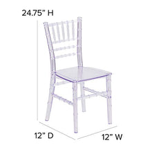BizChair 10 Pack Child's Transparent Crystal Resin Chiavari Chair Clear