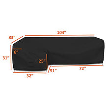 Patio Sectional Sofa Cover 18 Oz - 100% Waterproof & Weather Resistant PVC Coated 83" x 104" x 31" x 32" L Shape Sofa Cover for Indoor/Outdoor (Left Side Sofa, Black)