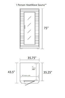 Heat Wave Buena Vista SA2402 1 Person Infrared Sauna with 5 Carbon Heaters