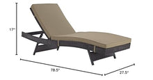Modway Convene Wicker Rattan Outdoor Patio Chaise Lounge Chairs Set of 4 Mocha