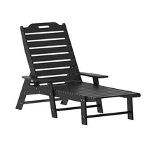 Taylor & Logan Edgley Set of 2 Adjustable Adirondack Lounger with Cup Holder- All-Weather Indoor/Outdoor HDPE Lounge Chair in Black