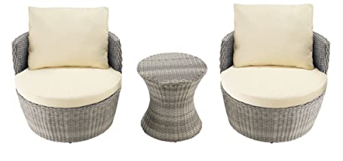 WUnlimited Romantic Collection Outdoor 3-Piece Bistro Set Beige