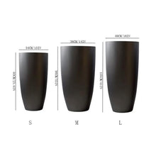 DCYEQRQ Flower Pots Fiberglass Round Silver Gray Floor Vase Simple Modern Home Soft Decorations Flower Arrangement Plant Containers