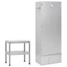 Galvanized Steel BBQ Smoker Oven with Table and Thermometer