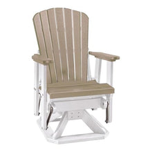American Furniture Classics OS Home and Office Model 510WWWT Fan Back Swivel Glider in WeatherWood with a White Base