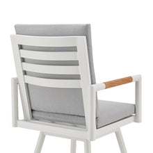 HomeRoots 43" Light Gray Metal Swivel Outdoor Counter Height Bar Chair with Footrest Grey
