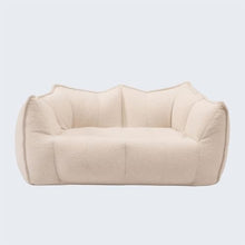 mmaiqi Lounge Vacuum Compressed Lazy Sofa, Sponge Particle Single/Double Couch for Living Room, Fabric Compact Leisure (White,Two People)
