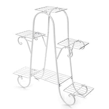 Wrought Iron Flower Stand Indoor Multi-Story Flower Stand Rack Floor-Standing Balcony Flower Pot Shelves (Color : White-Patch Five-Pointed star4, Size (Onecolor