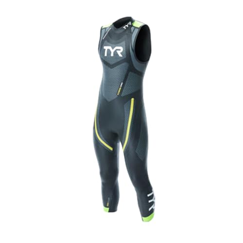 TYR Men Cat 5 Sleeveless Wetsuit Black/Grn/Yellow XXL