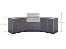 NewAge Products Classic Series 7PC Aluminum Slate Gray Modular Outdoor Kitchen Set with 33" Performance Grill NG - 24"D x 122.95"W x 48.5"H