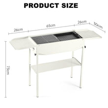 TT-YEL Foldable Charcoal Grill, Portable Metal Outdoor Grill, Large Capacity for 8-15 People, with Grill Grid, Vents, Large Surface Stand, Garden Grill, Easy to Clean and Removable,White