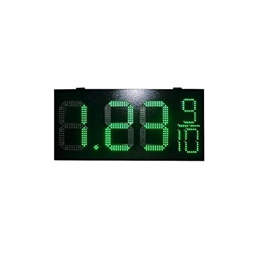LSSOAZZVVN Clock Timer Outdoor Iron Box high Brightness 10 inch Green LED Digital Clock time dis-Play LED Digital Panel Gas Station Gas Price Sign (Color : 12 inch Price Plate Size : 1)