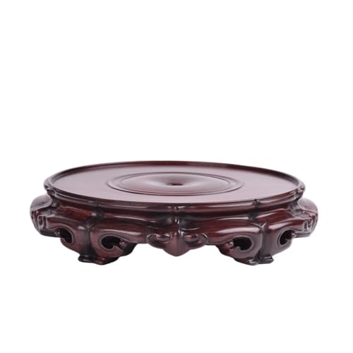 QUANGJN Pcs Plants Saucers Round Vase Teapot Incense Burner Flowerpot Ornament Base Solid Wood Bracket Plant Pot Saucers,