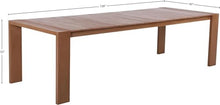 Meridian Furniture 362-T Maui Collection Modern | Contemporary Outdoor Patio Dining Table with Aluminum Frame in a Teak Wood Look, 108" W x 40" D x 30" H, Natural