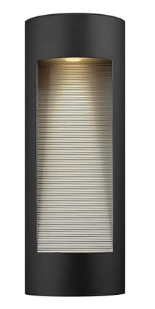 Hinkley Luna Large Wall Mount Outdoor Lantern, Aluminum, Etched Glass Lens, ADA, Dark Sky Compliant, Satin Black Finish