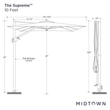 Midtown Umbrellas 9x9 Ft Outdoor Cantilever Patio Umbrella Sunbrella Cast Slate