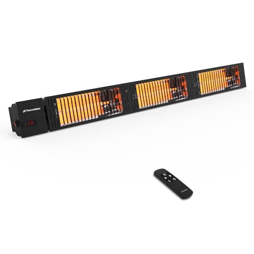 ThermoMate Infrared Outdoor Patio Heater, 4500W Carbon Fiber Heating for Porch, Deck, Garage with Remote 24 Hours Timer, Hard Wired 240V