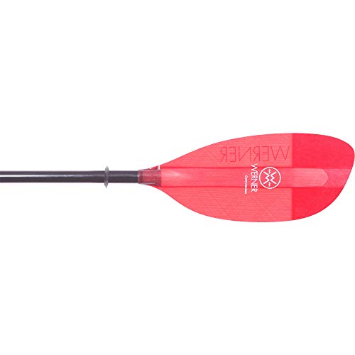 Werner Paddles Corryvreckan Fiberglass Straight Shaft Kayak Paddle Translucent Red