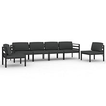 GFDWPUY Aluminum 6 Piece Patio Lounge Set with Cushions, Modular Outdoor Seating with Back Pillows, Lightweight and Sturdy for Comfortable Relaxation