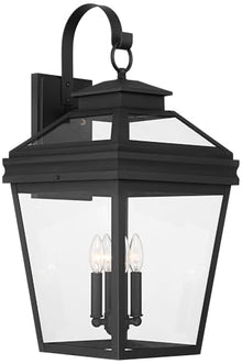 Stratton Street 27" Black Traditional Outdoor Lantern Wall Light Fixture