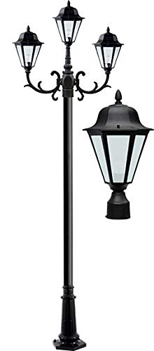 DABMAR LIGHTING Daniella Post Three Light Fixture Black