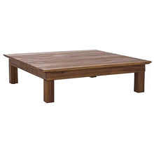 SAFAVIEH Outdoor Patio Furniture Collection - Napoli Teak Brown & Cream Solid Wood 4-Piece Sectional Sofa Set with Coffee Table, Durable Cushions, Modern Outdoor Seating (PAT6806A)