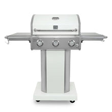 Kenmore 3-Burner Outdoor BBQ Grill | Liquid Propane Barbecue Gas Grill with Folding Sides, PG-A4030400LD-PE, Pedestal Grill with Wheels, 30000 BTU, Pearl White