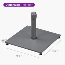 OROTLECT Patio Umbrella Base Stand At Market Table Weighted Base Outdoor Heavy Duty Square Steel Plate Stand