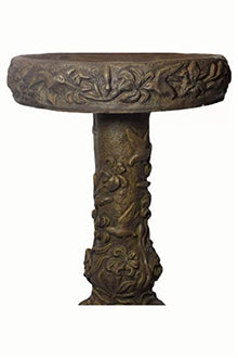 Solid Rock Stoneworks Hummingbird Birdbath- 27" h x 20" Dia- Espresso