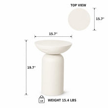 Modern Indoor/Outdoor Matte White Round Poly-Fiber Coffee & End Table Set