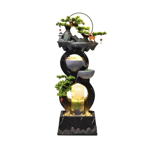 Garden Fountain Water Ornaments, Automatic Circulation Water, New Modern Chinese Aquarium for Home and Office, Landscape Ornaments Outdoor Floor Outdoor Fountains (Color : NOI